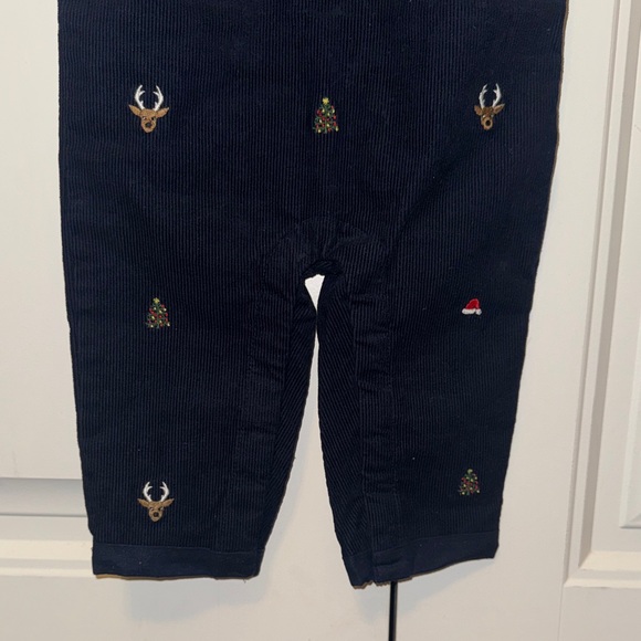 Janie and Jack Dark Blue Overalls with Embroidered Details - Picture 5 of 7